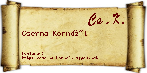 Cserna Kornél névjegykártya