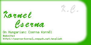 kornel cserna business card